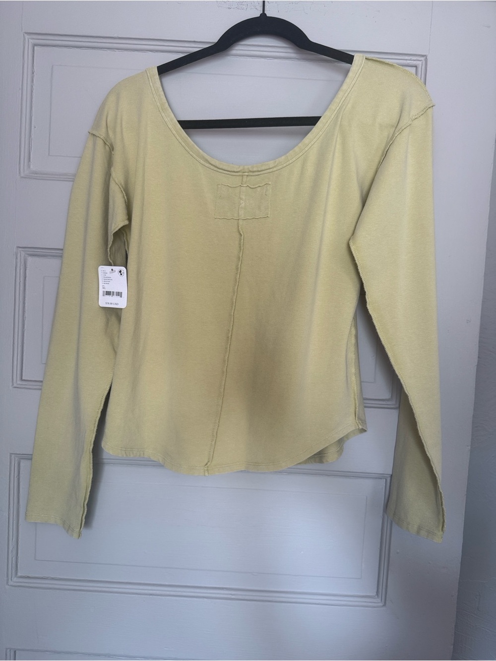 NWT Free People We The Free Moss Green Long Sleeve Can't Let Go Tee size xl - Picture 3 of 11